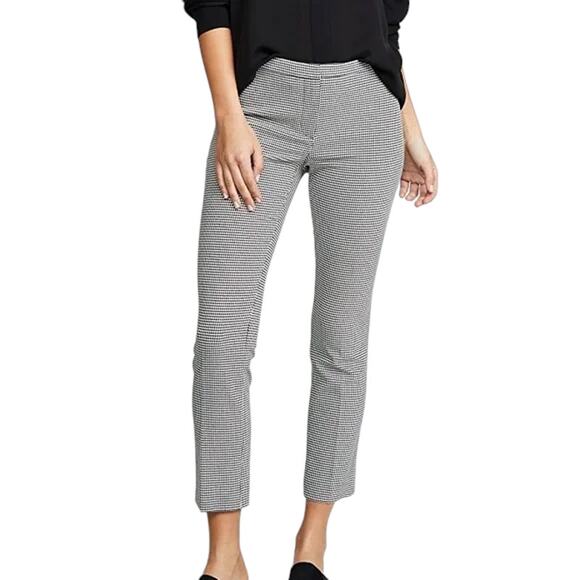 Theory Classic Cropped Ankle Skinny Pant Black & White Houndstooth Size 8 - Picture 1 of 6
